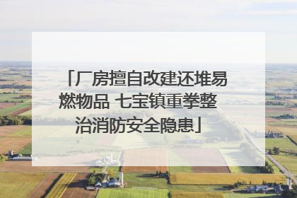 厂房擅自改建还堆易燃物品 七宝镇重拳整治消防安全隐患