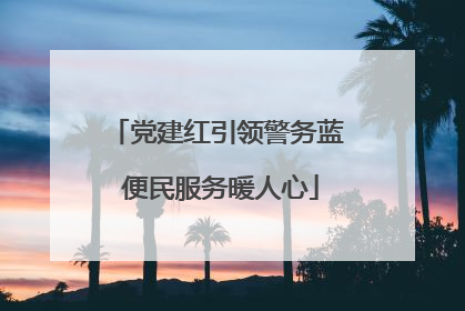 党建红引领警务蓝 便民服务暖人心