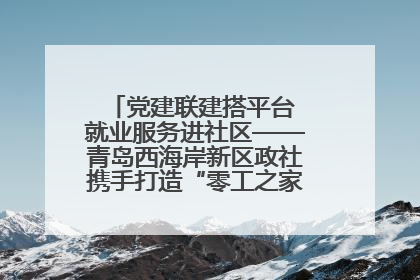 党建联建搭平台 就业服务进社区——青岛西海岸新区政社携手打造“零工之家”就业服务新阵地