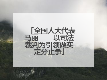 全国人大代表马丽——以司法裁判为引领做实定分止争