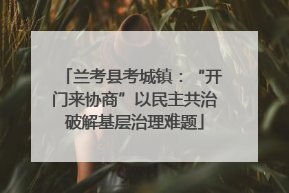 兰考县考城镇：“开门来协商”以民主共治破解基层治理难题