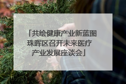 共绘健康产业新蓝图 珠晖区召开未来医疗产业发展座谈会