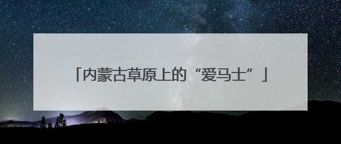内蒙古草原上的“爱马士”