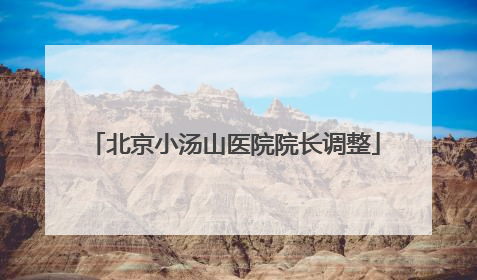 北京小汤山医院院长调整
