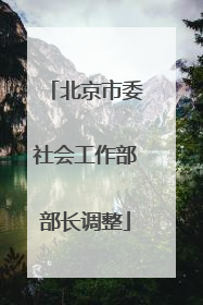 北京市委社会工作部部长调整