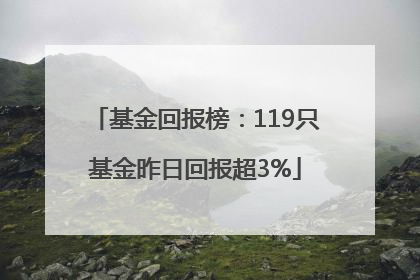 基金回报榜：119只基金昨日回报超3%