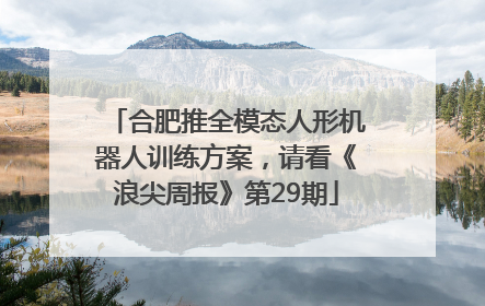合肥推全模态人形机器人训练方案，请看《浪尖周报》第29期