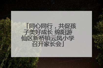 同心同行，共促孩子美好成长 绵阳游仙区新桥镇云凤小学召开家长会