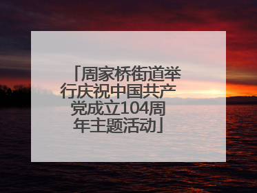 周家桥街道举行庆祝中国共产党成立104周年主题活动