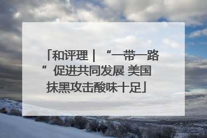 和评理｜“一带一路”促进共同发展 美国抹黑攻击酸味十足