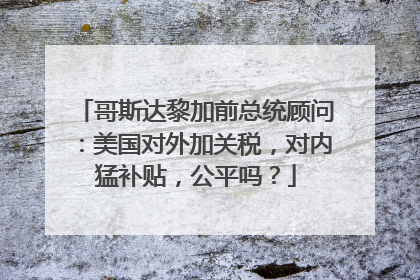 哥斯达黎加前总统顾问：美国对外加关税，对内猛补贴，公平吗？