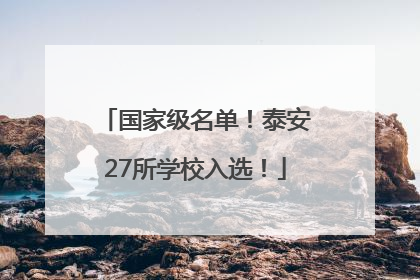 国家级名单！泰安27所学校入选！