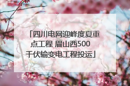 四川电网迎峰度夏重点工程 眉山西500千伏输变电工程投运
