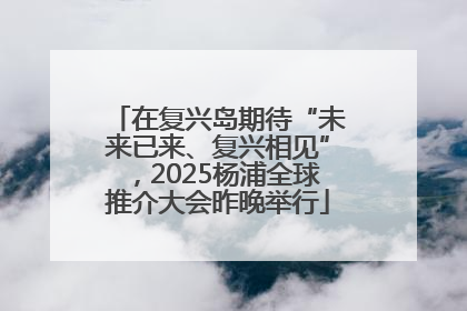 在复兴岛期待“未来已来、复兴相见”，2025杨浦全球推介大会昨晚举行