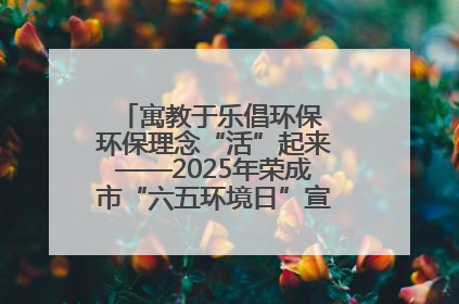 寓教于乐倡环保 环保理念“活”起来——2025年荣成市“六五环境日”宣传活动圆满举行