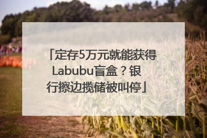 定存5万元就能获得Labubu盲盒？银行擦边揽储被叫停