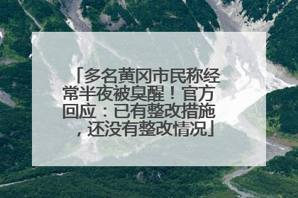 多名黄冈市民称经常半夜被臭醒！官方回应：已有整改措施，还没有整改情况
