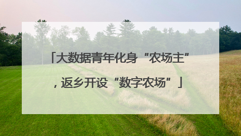 大数据青年化身“农场主”，返乡开设“数字农场”