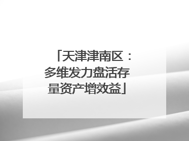 天津津南区：多维发力盘活存量资产增效益