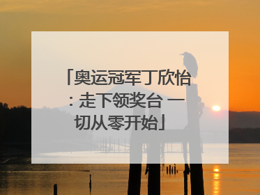 奥运冠军丁欣怡：走下领奖台 一切从零开始