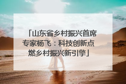 山东省乡村振兴首席专家杨飞：科技创新点燃乡村振兴新引擎