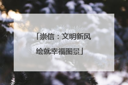 崇信：文明新风绘就幸福图景