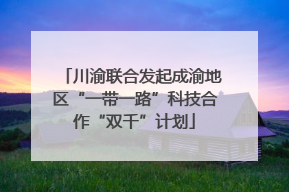 川渝联合发起成渝地区“一带一路”科技合作“双千”计划