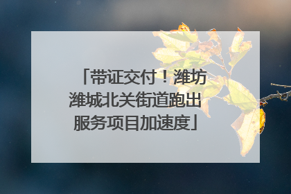 带证交付！潍坊潍城北关街道跑出服务项目加速度