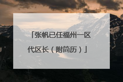 张帆已任福州一区代区长（附简历）
