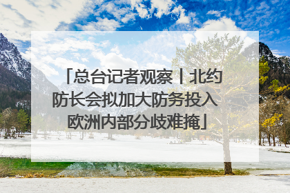 总台记者观察丨北约防长会拟加大防务投入 欧洲内部分歧难掩