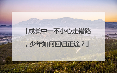 成长中一不小心走错路，少年如何回归正途？