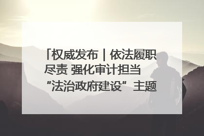权威发布｜依法履职尽责 强化审计担当 “法治政府建设”主题系列新闻发布会市审计局专场召开