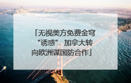 无视美方免费金穹“诱惑” 加拿大转向欧洲谋国防合作