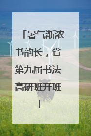 暑气渐浓书韵长，省第九届书法高研班开班