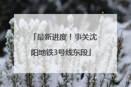 最新进度！事关沈阳地铁3号线东段