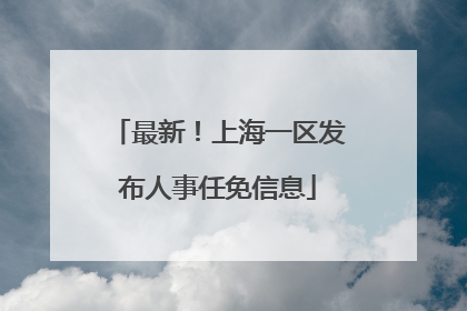 最新！上海一区发布人事任免信息