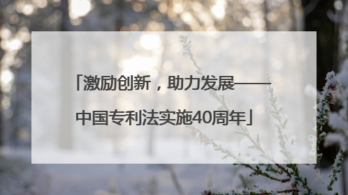 激励创新，助力发展——中国专利法实施40周年