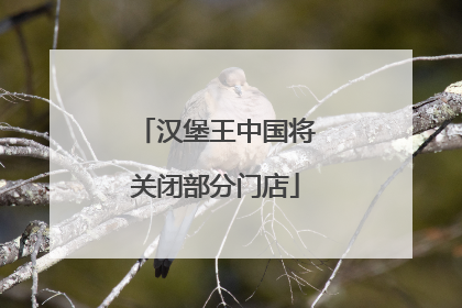 汉堡王中国将关闭部分门店