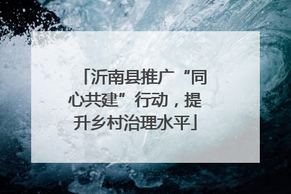沂南县推广“同心共建”行动，提升乡村治理水平