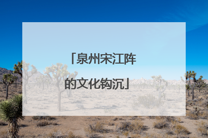 泉州宋江阵的文化钩沉