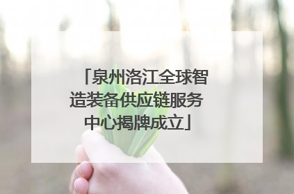 泉州洛江全球智造装备供应链服务中心揭牌成立