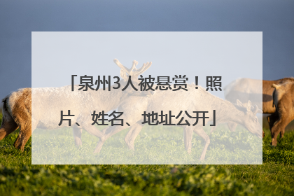 泉州3人被悬赏！照片、姓名、地址公开