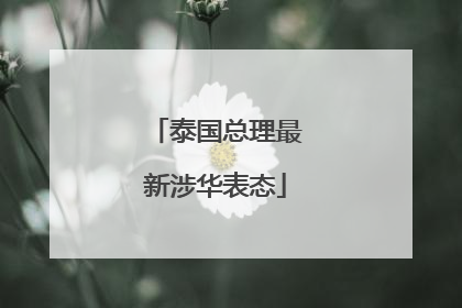 泰国总理最新涉华表态