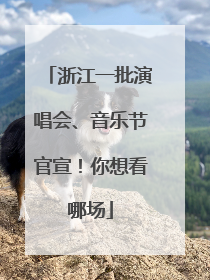 浙江一批演唱会、音乐节官宣！你想看哪场