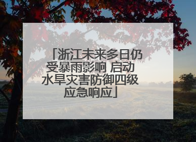 浙江未来多日仍受暴雨影响 启动水旱灾害防御四级应急响应