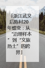 浙江武义后陈村20年蝶变：从“治理样本”到“文旅热土”的跨界