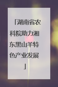 湖南省农科院助力湘东黑山羊特色产业发展