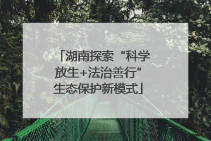 湖南探索“科学放生+法治善行”生态保护新模式