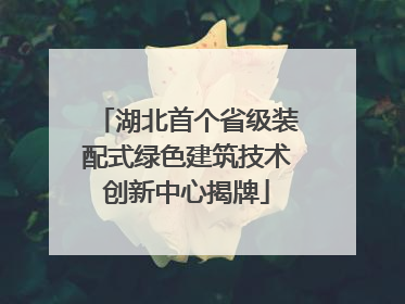 湖北首个省级装配式绿色建筑技术创新中心揭牌