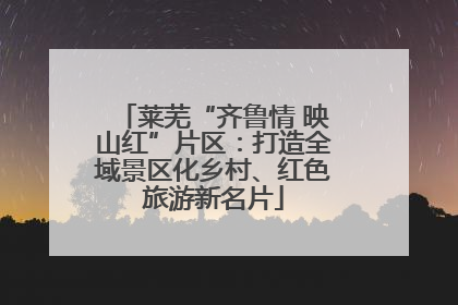 莱芜“齐鲁情 映山红”片区：打造全域景区化乡村、红色旅游新名片